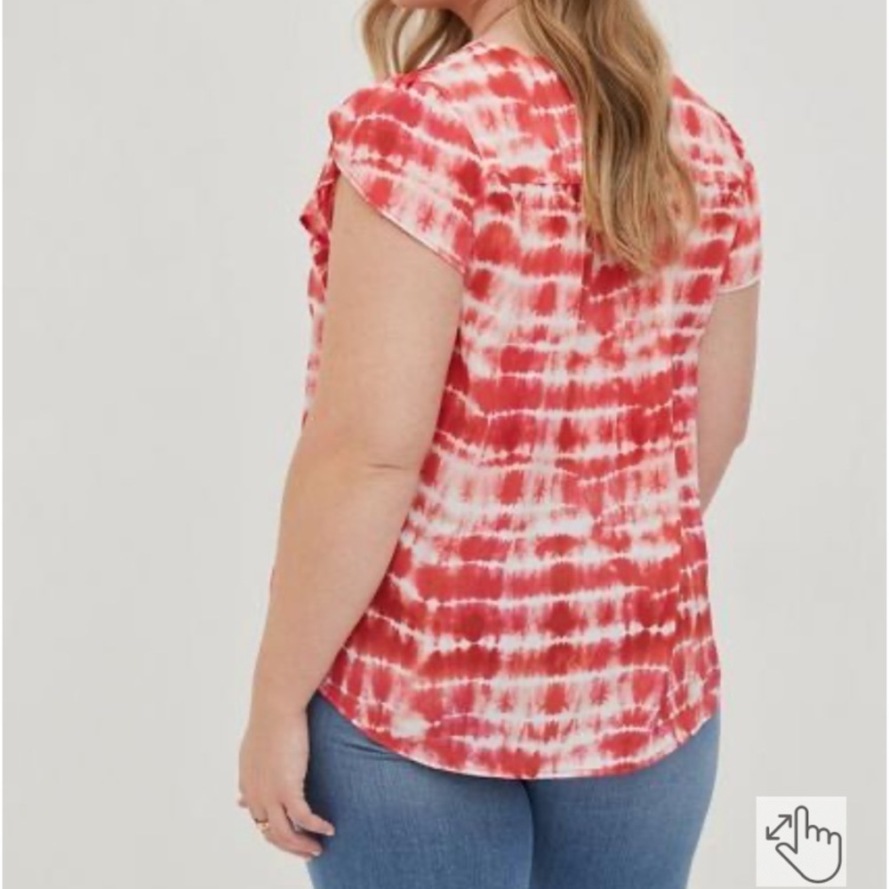Torrid Georgette Tulip Sleeve Top Size 5 - Picture 8 of 11